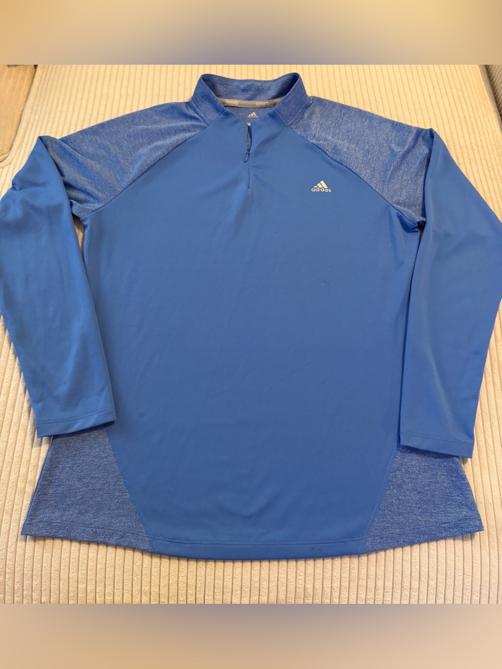 adidas Blue Long-Sleeve Quarter-Zip Pullover